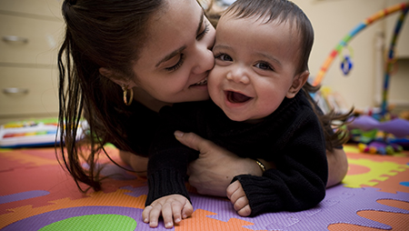 Mother baby floor play